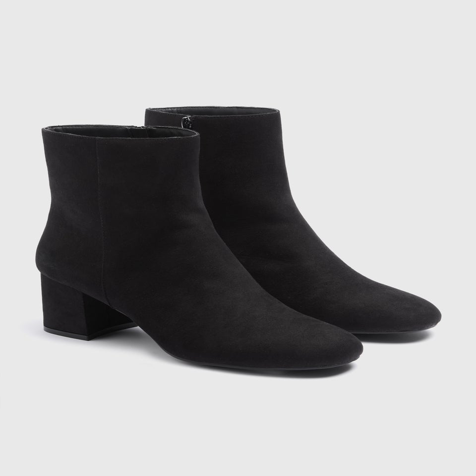 Black Low Block Heel Boots