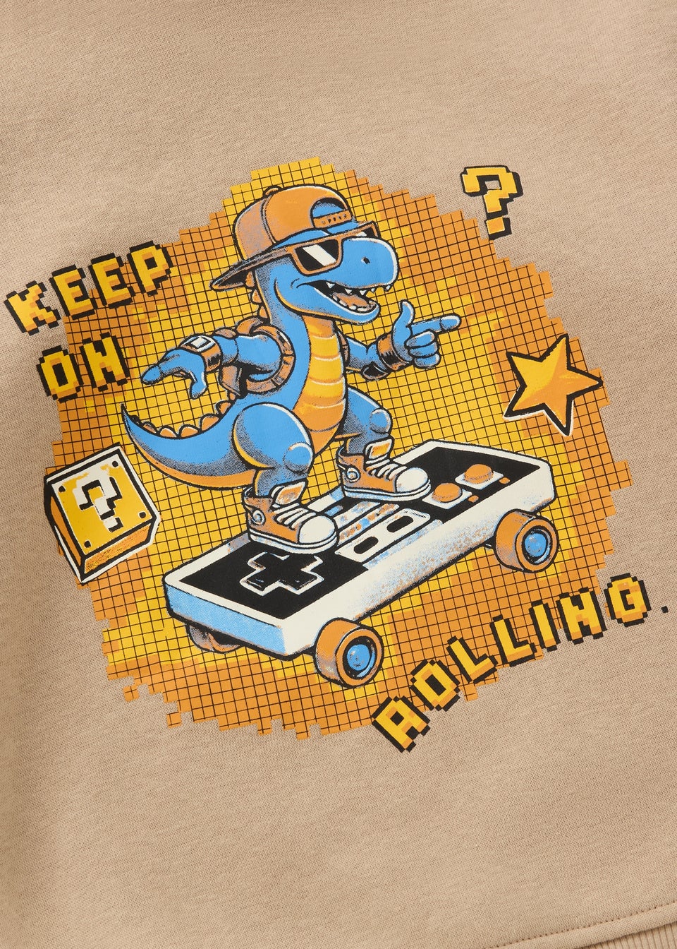 Boys Tan Dino Skate Hoodie (1-7yrs)