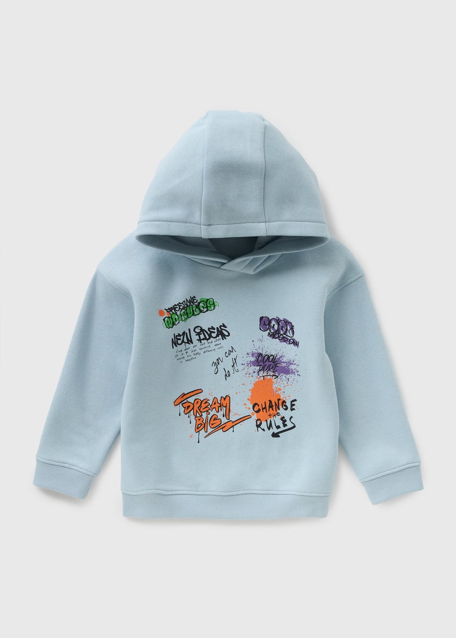 Boys Light Blue Graffiti Hoodie (1-7yrs)