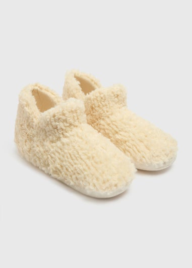 Cream Slipper Boots