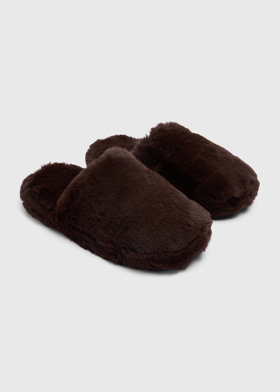 Brown Fluffy Fur Mules