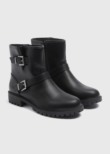 Black Short Biker Boots