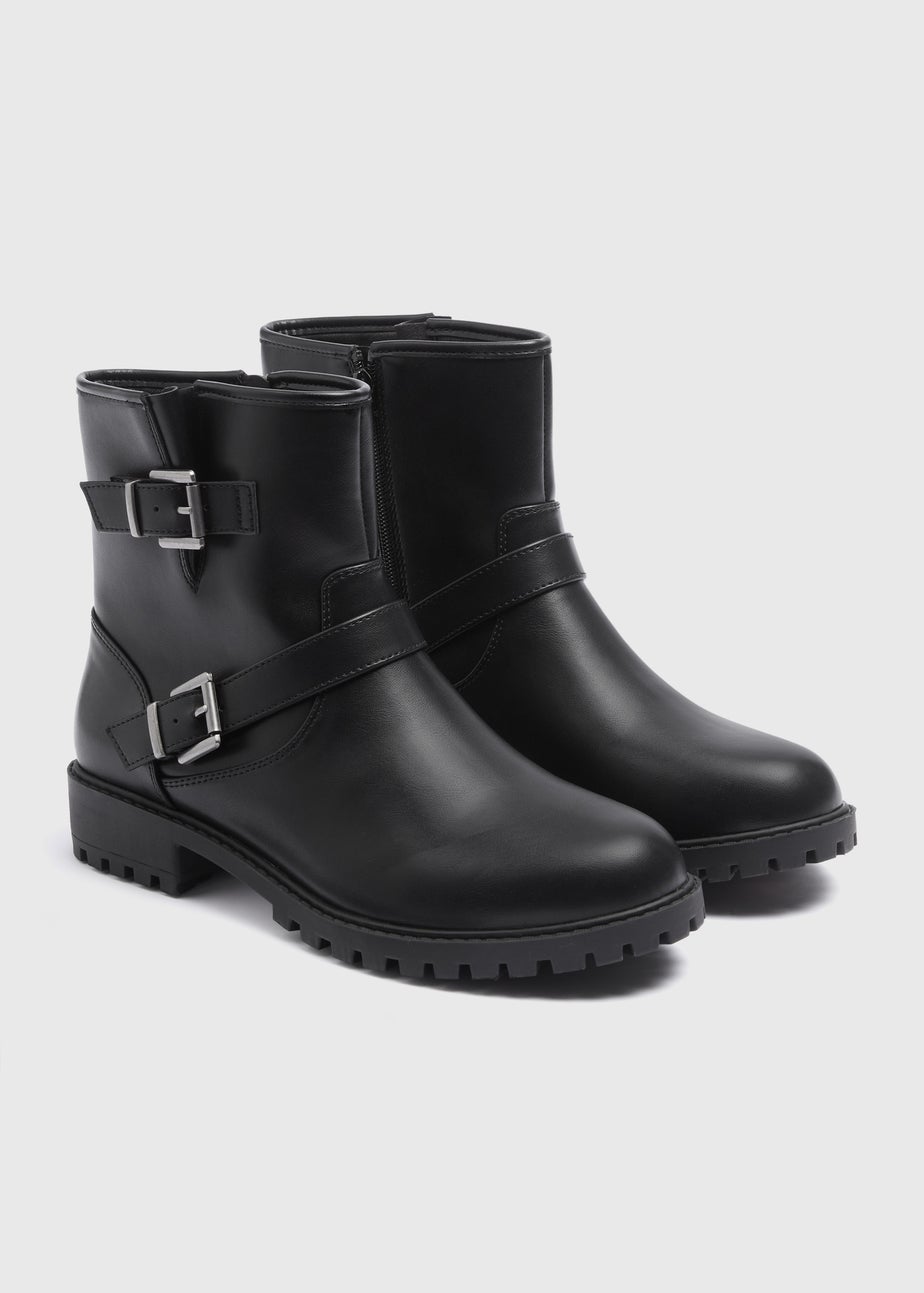 Black Short Biker Boots