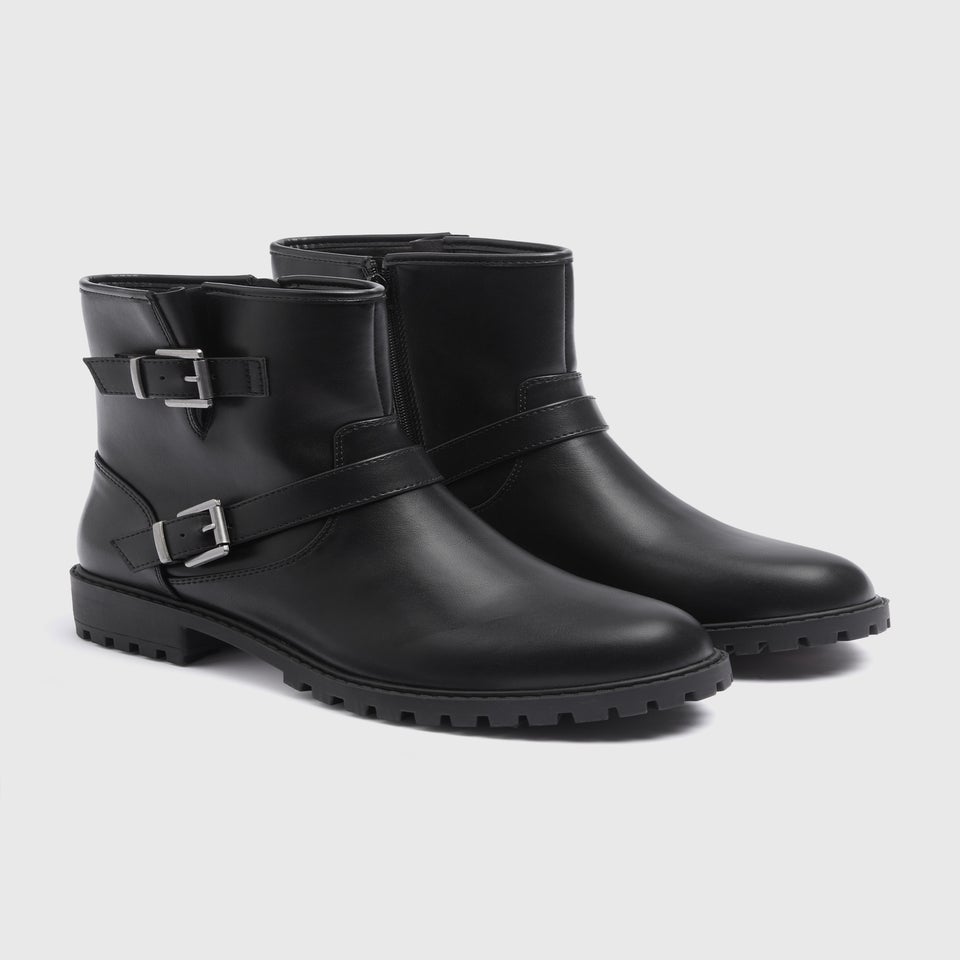 Black Short Biker Boots