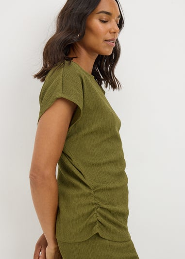 Green Textured Co-Ord Top