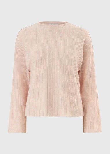 Pink Soft Touch Pleated High Neck Top