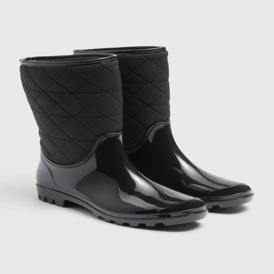 Black Quilted Wellies