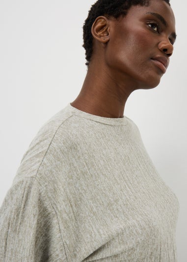 Ribbed Open Neck Sage Top