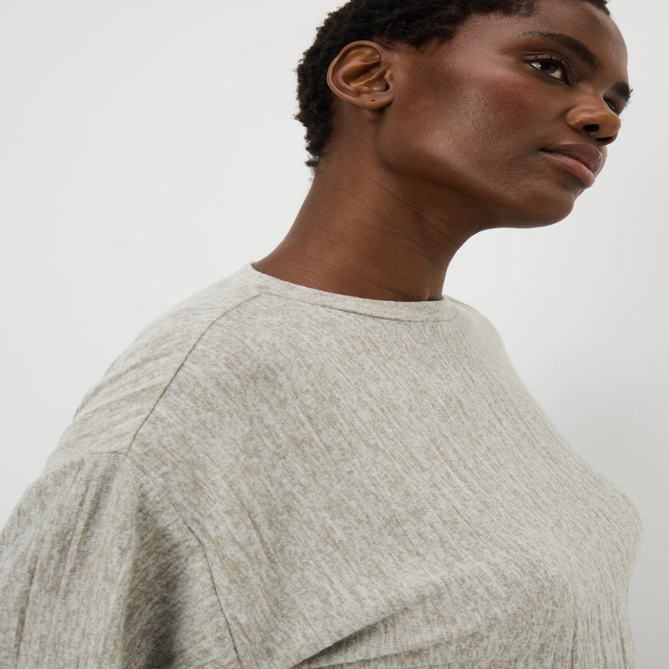 Ribbed Open Neck Sage Top