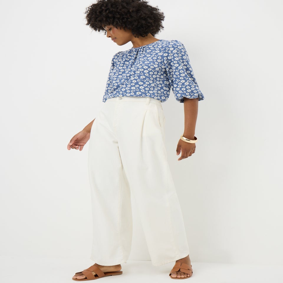 Blue Ditsy Floral Blouse