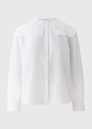 White Frill Collar Blouse