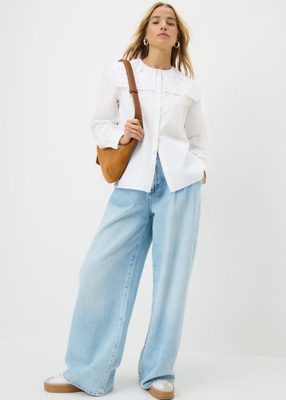 White Frill Collar Blouse