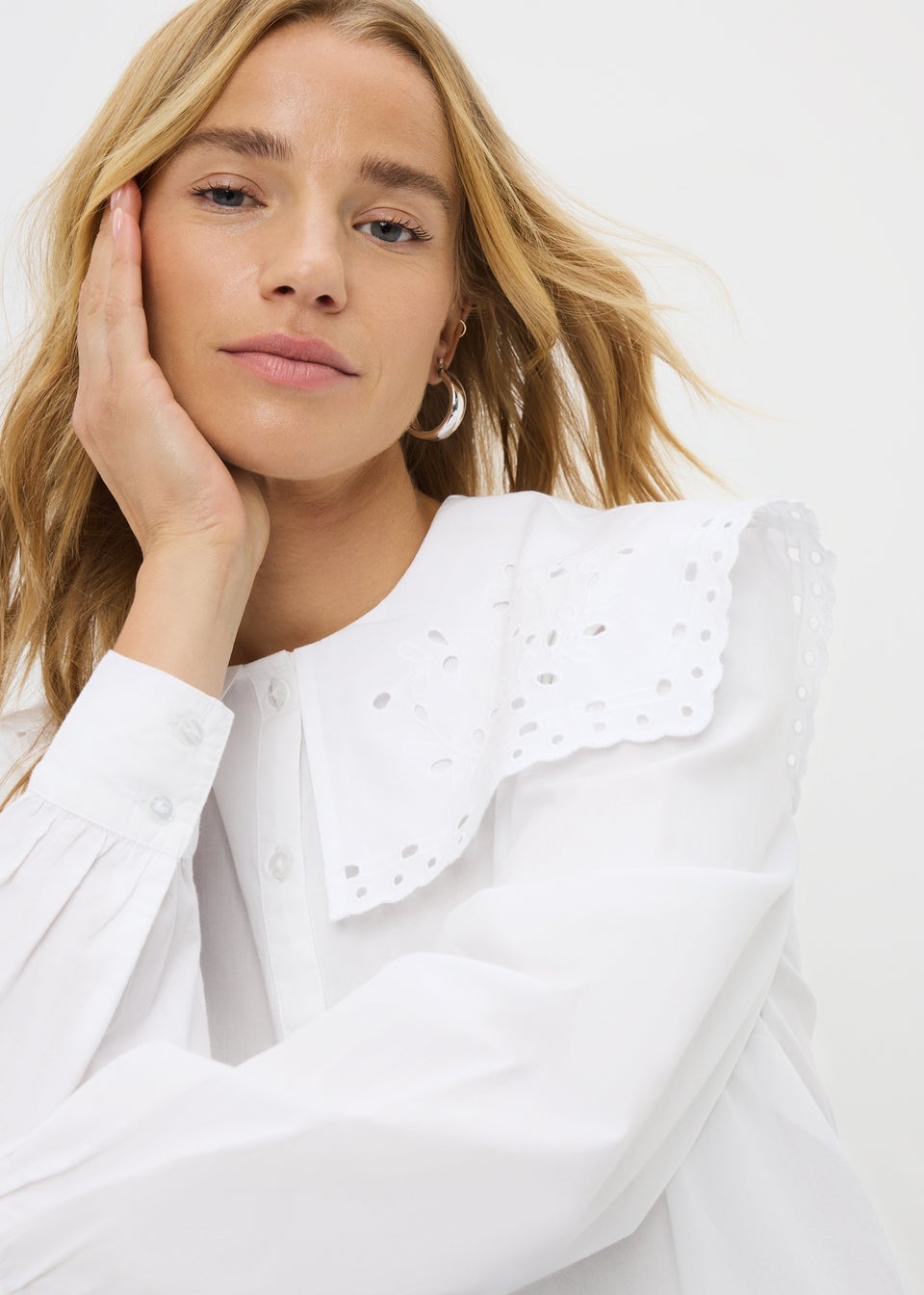 White Frill Collar Blouse