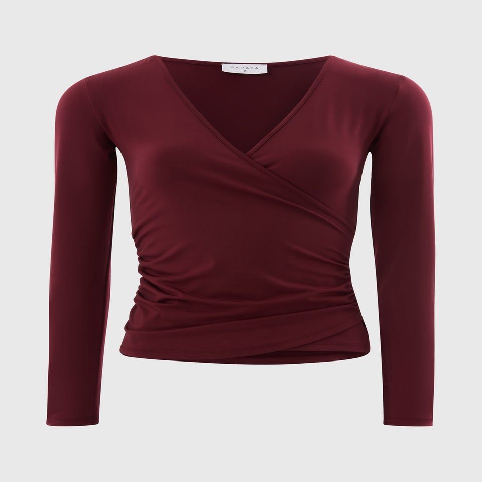 Burgundy Wrap Top