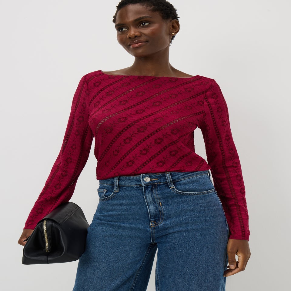 Raspberry Lace Top