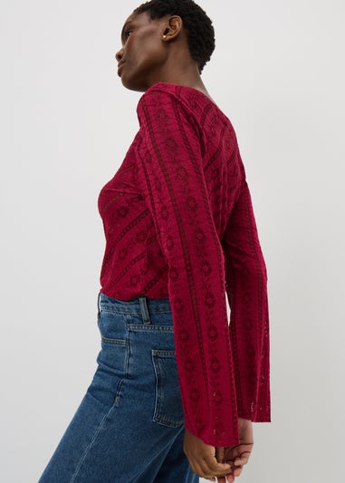 Raspberry Lace Top