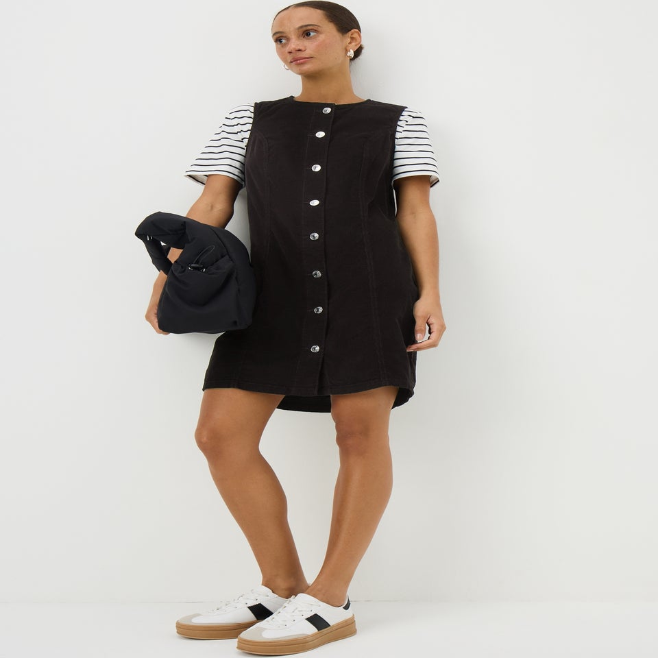 Black Button Co Ord Pinafore