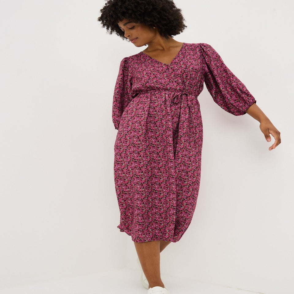 Pink Ditsy Floral Dress