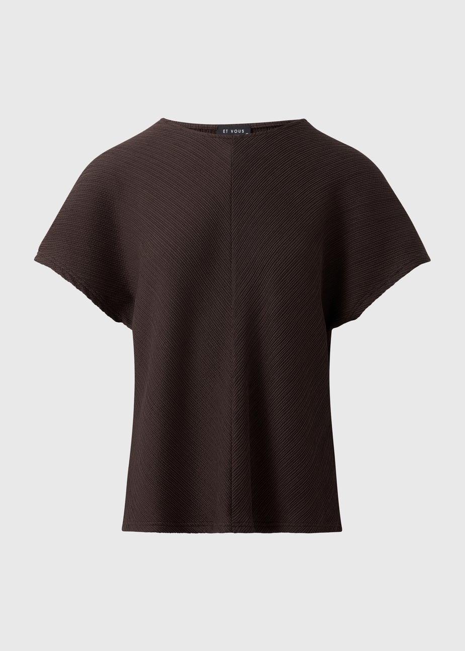 Et Vous Brown Plisse Co Ord Top