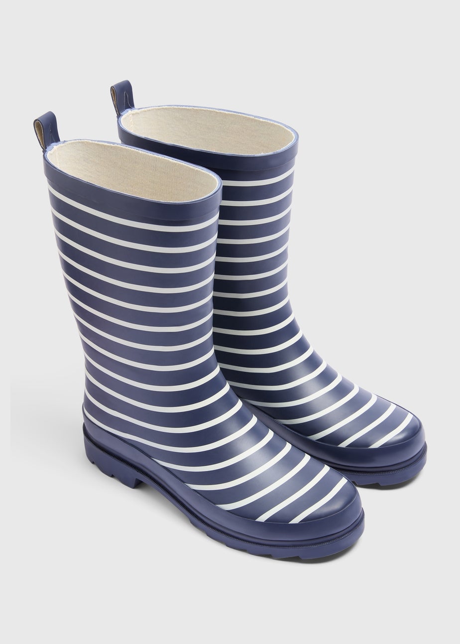 Navy Stripe Wellies