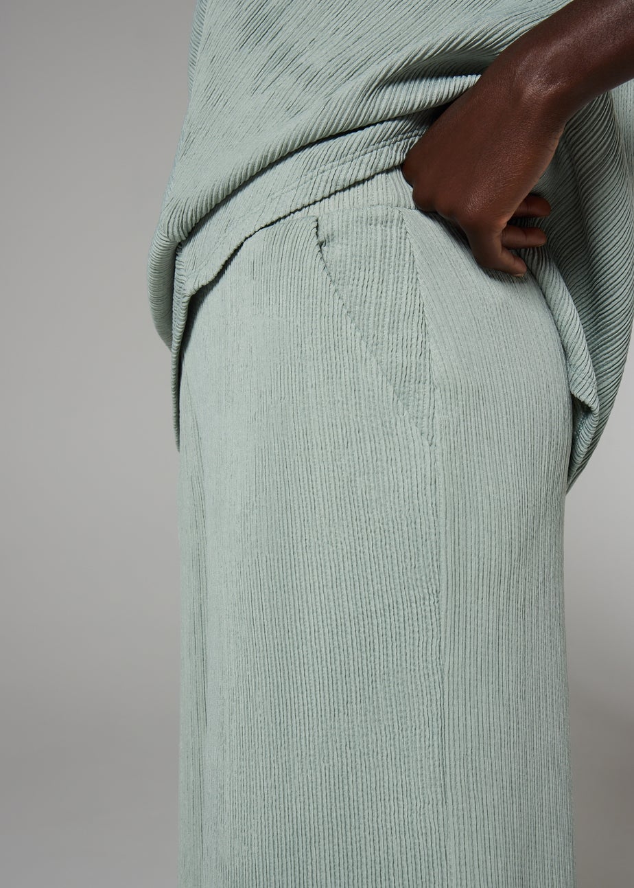 Et Vous Sage Plisse Co Ord Trousers