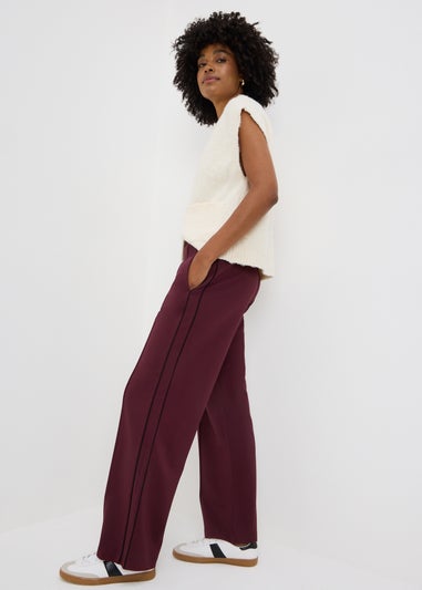 Burgundy Wide Leg Trousers