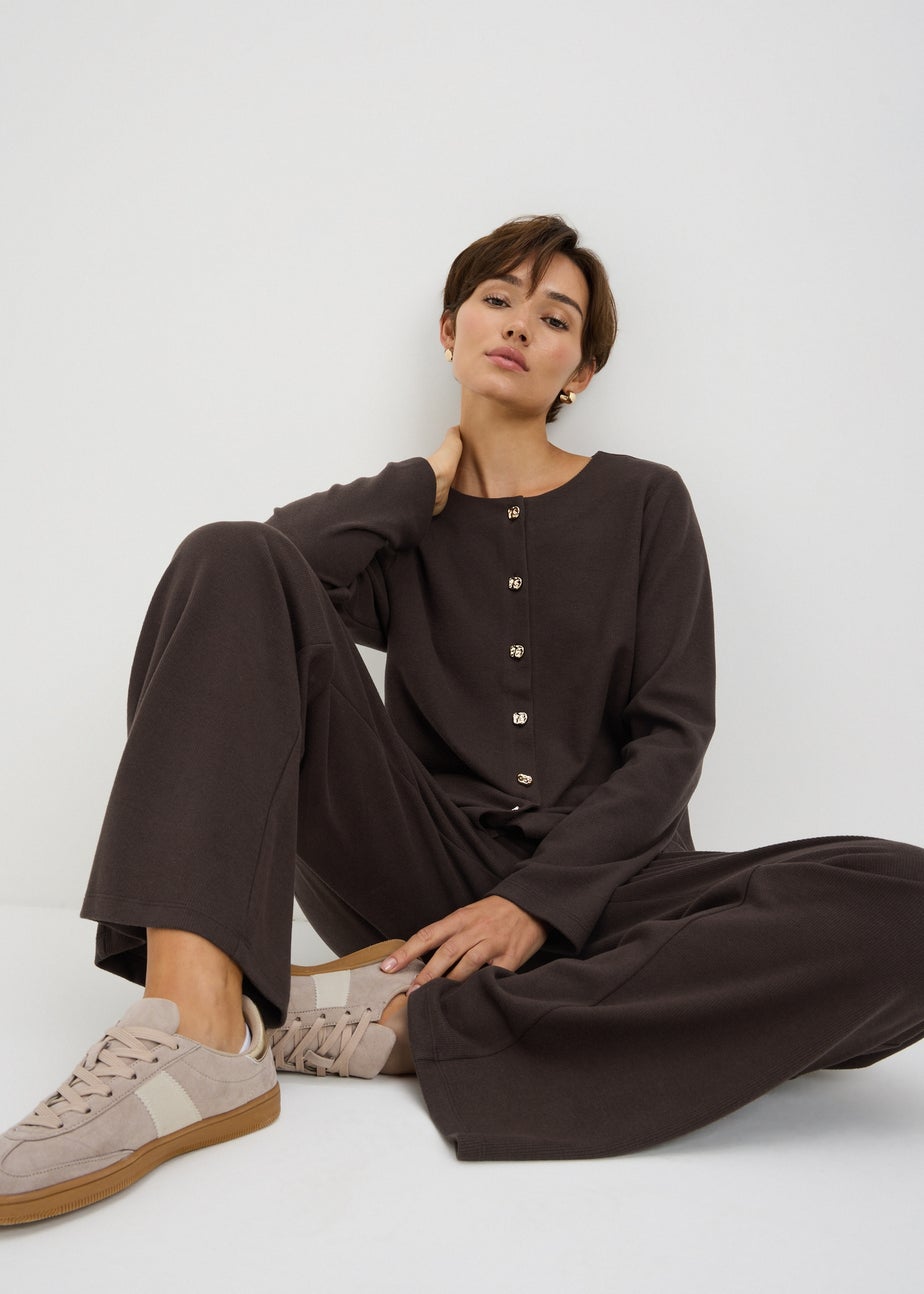 Chocolate Soft Touch Co Ord Trousers