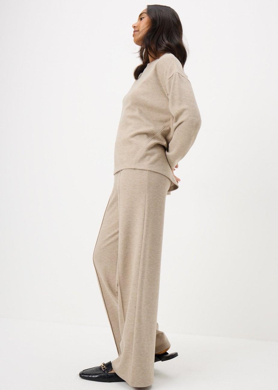 Beige Soft Touch Co Ord Trousers