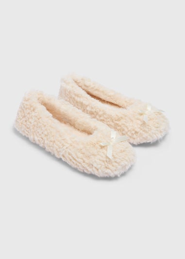 Cream Teddy Fleece Slipper Sock