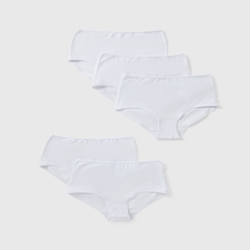 5 Pack White Full Knickers