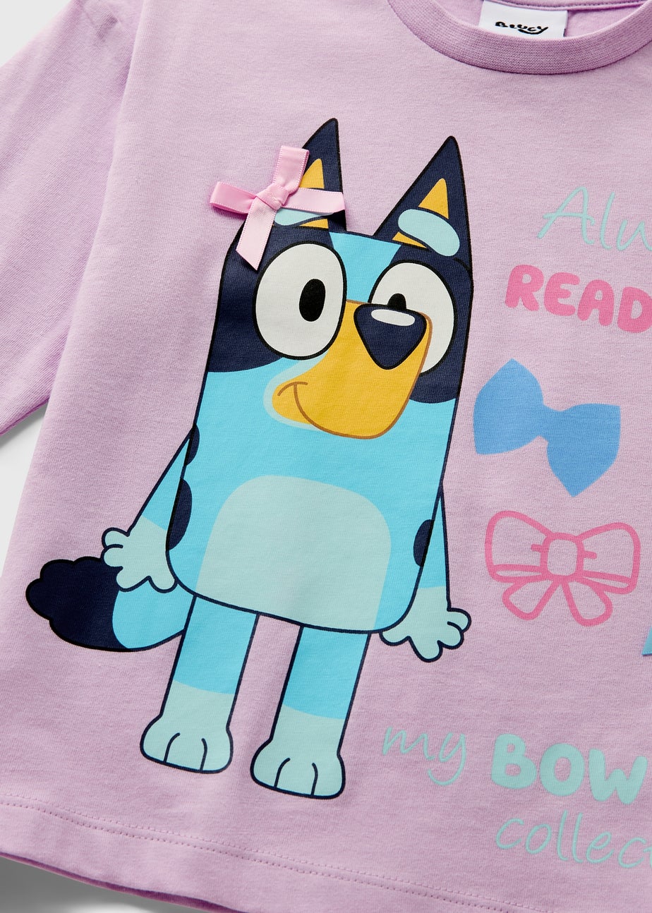 Bluey Girls Lilac Bows Long Sleeve Top (1-7yrs)