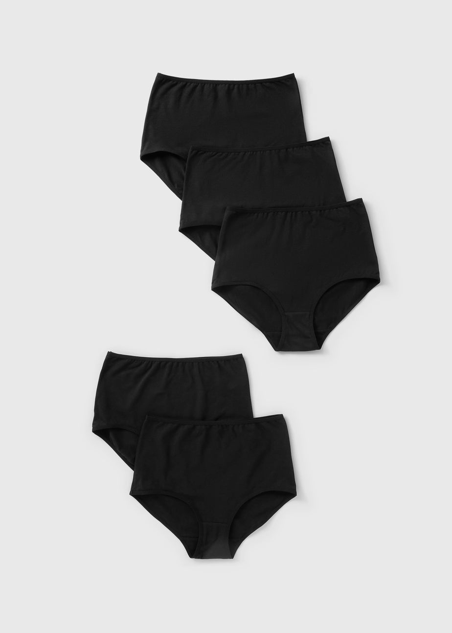 5 Pack Black Full Knickers