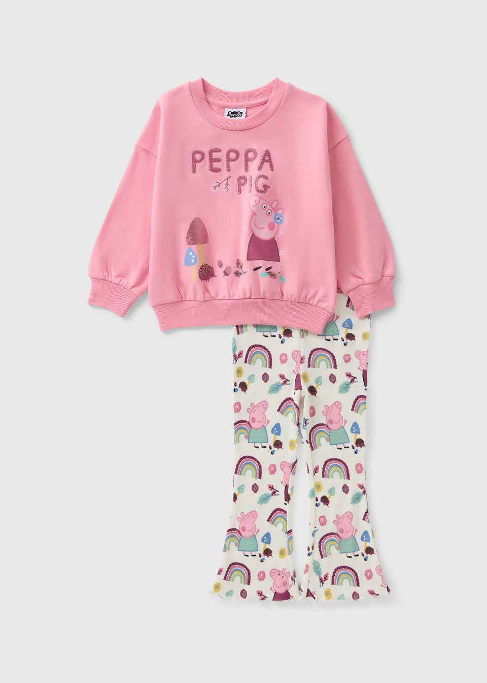 Girls Pink Peppa Pig Sweatshirt & Leggings Set (1-7yrs)