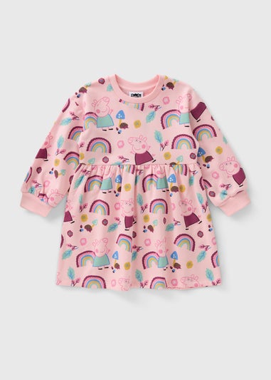 Girls Pink Peppa Pig Sweater Dress (1-7yrs)