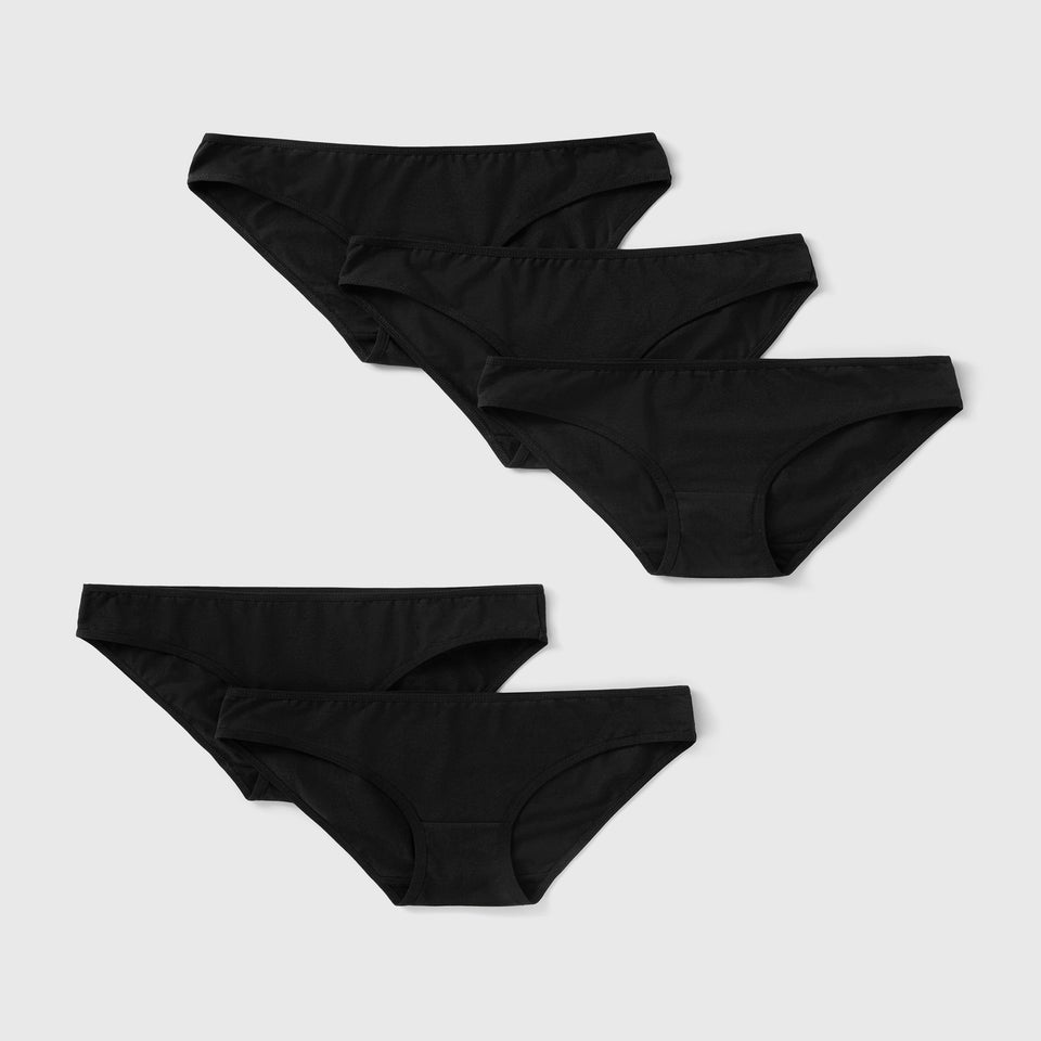 5 Pack Black Mini Knickers