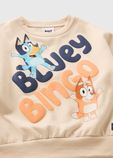 Bluey Boys Beige Bingo Sweatshirt & Jogging Bottoms Set (1-7yrs)