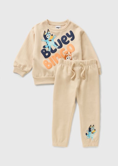 Bluey Boys Beige Bingo Sweatshirt & Jogging Bottoms Set (1-7yrs)