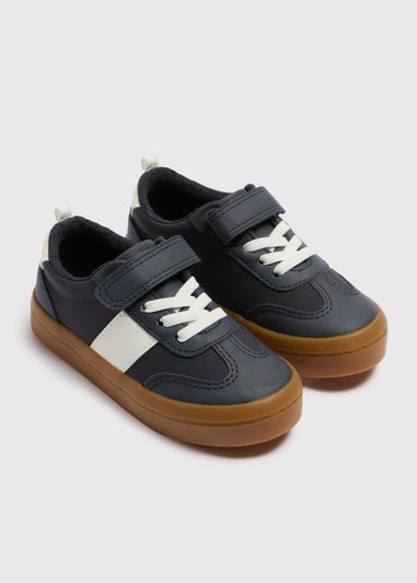 Boys Navy Panel Trainers (Younger 4-12)