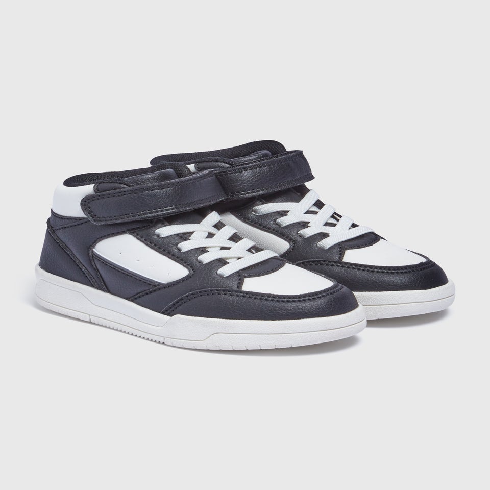 Boys Black Retro High Top Trainers (Younger 4-12)