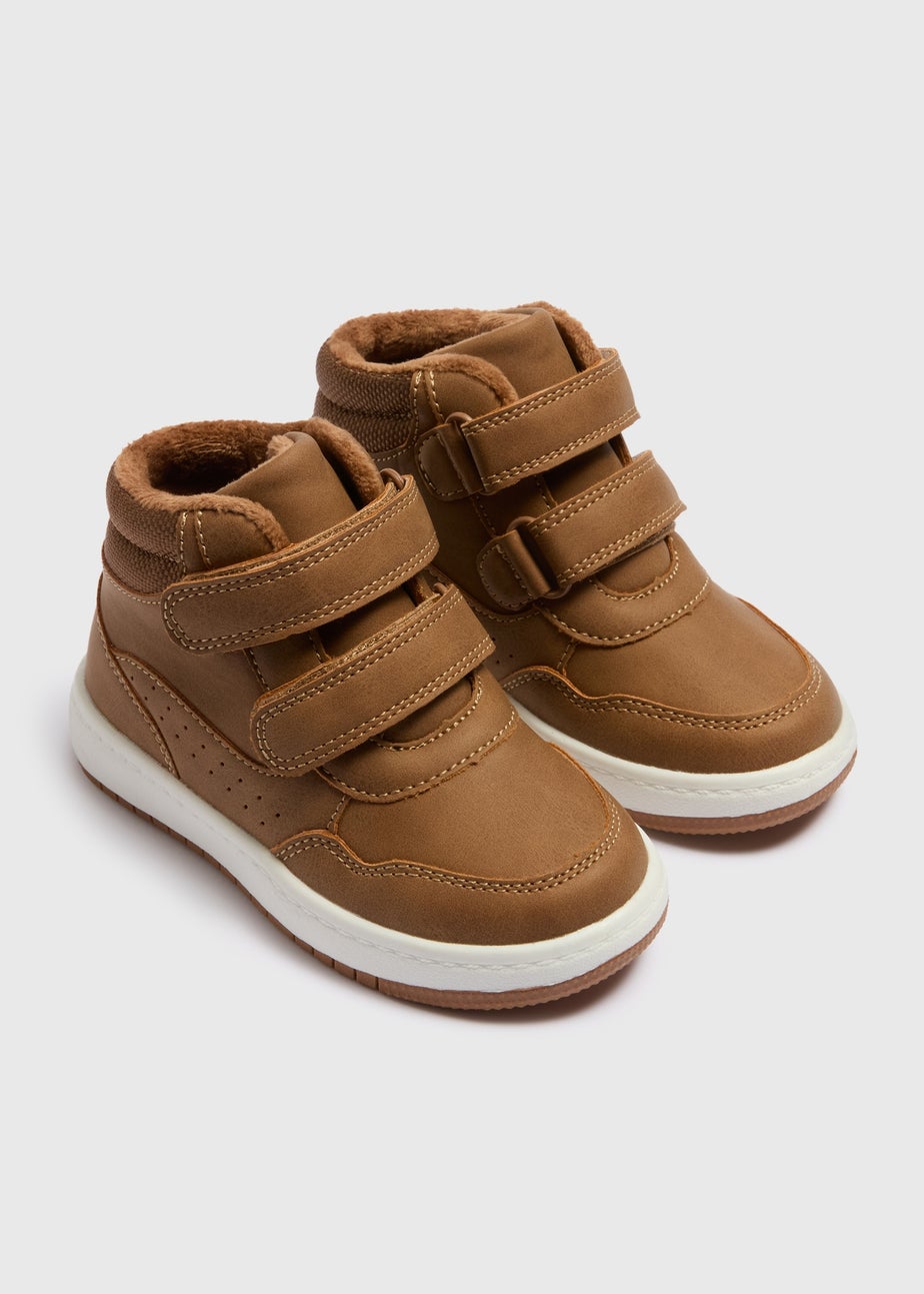 Boys Tan High Top Trainers (Younger 4-12)