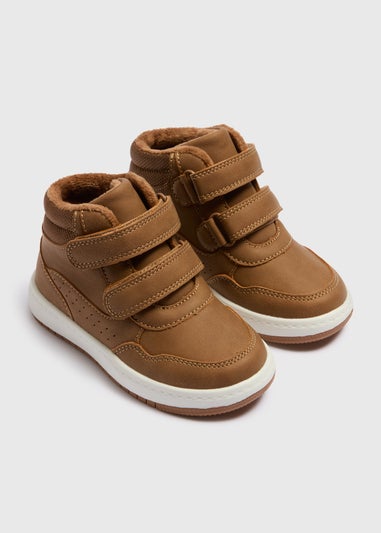 Boys Tan High Top Trainers (Younger 4-12)