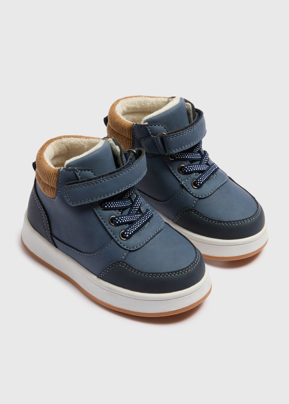 Boys Navy High Top Trainers (Younger 4-12)
