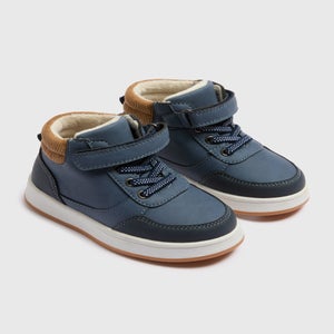 Boys Navy High Top Trainers (Younger 4-12)