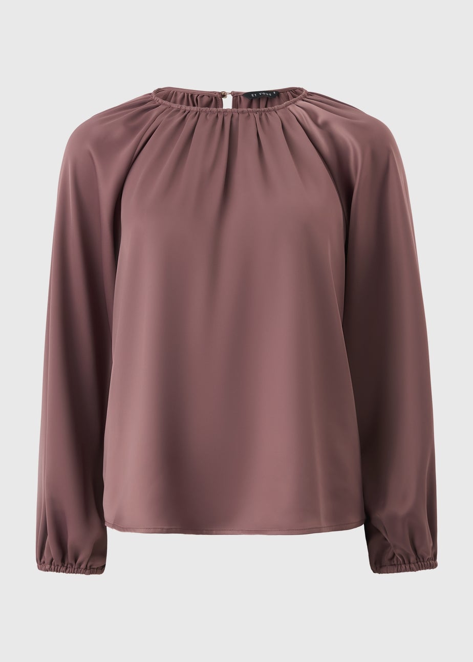 Et Vous Mauve Satin Blouse