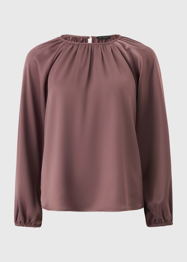 Et Vous Mauve Satin Blouse