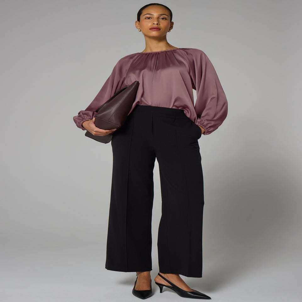 Et Vous Mauve Satin Blouse