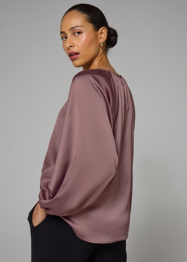 Et Vous Mauve Satin Blouse