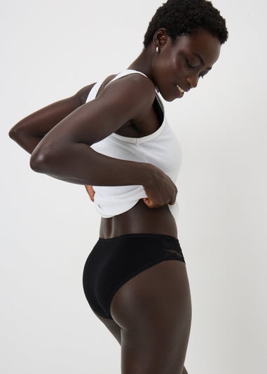 5 Pack Multicolour Lace Trim High Leg Knickers