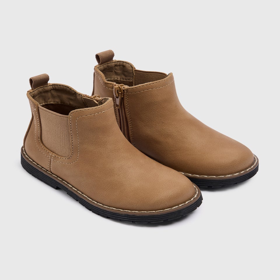 Boys Tan Chelsea Boots (Younger 4-12)
