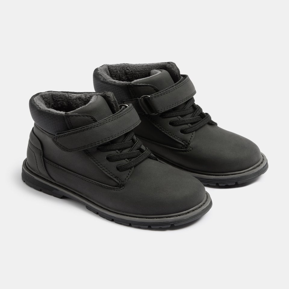 Boys Black Hiker Boots (Younger 4-12)